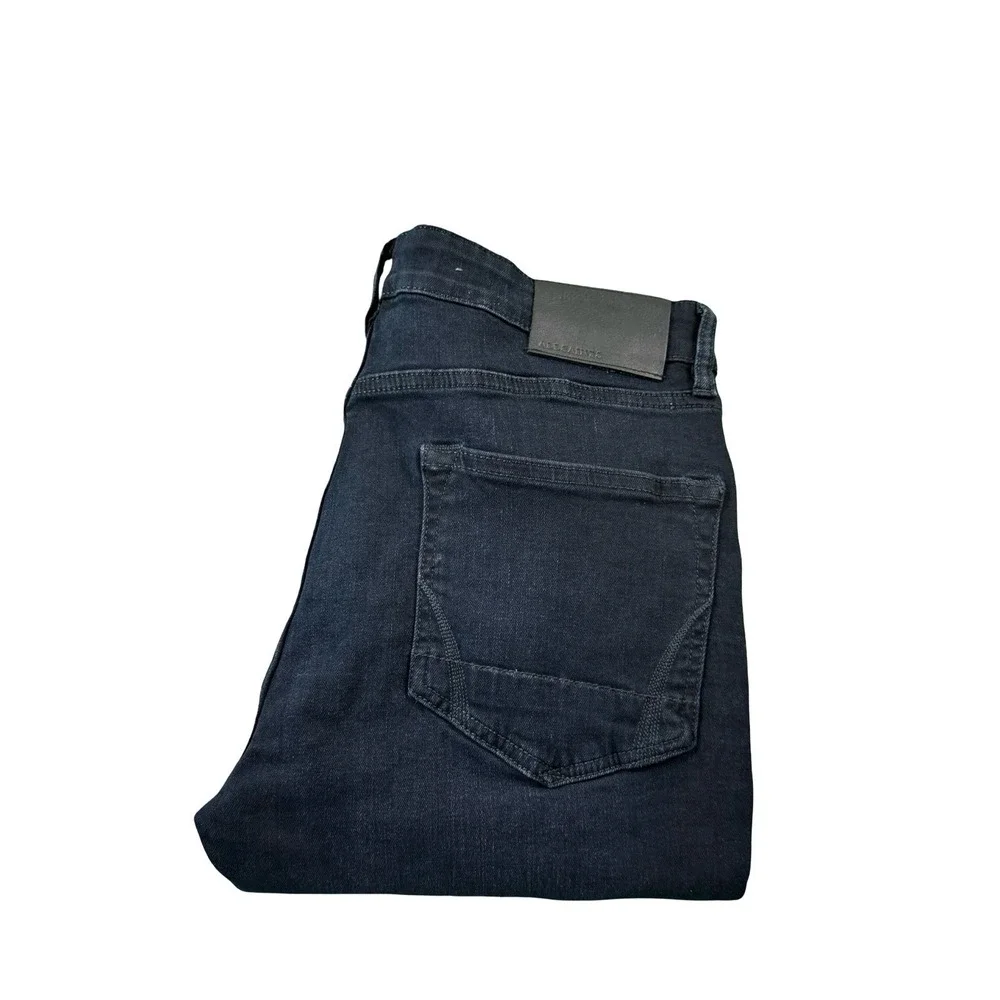 Allsaints Cigarette Midnight Navy Mens Button Fly Jeans Size 32X31